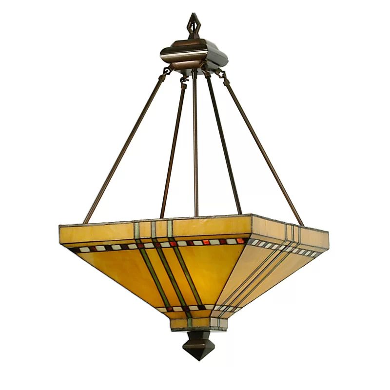 Bronze and Glass 24" Indoor/Outdoor Island Pendant Light