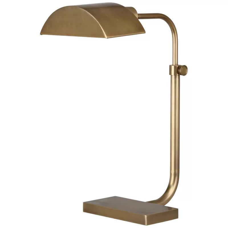 Koleman Adjustable Aged Brass Metal Desk Lamp