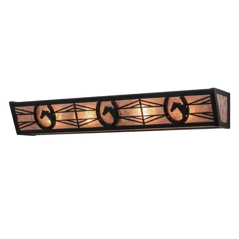 Equestrian Elegance 30" Black Horseshoe Vanity Light Bar