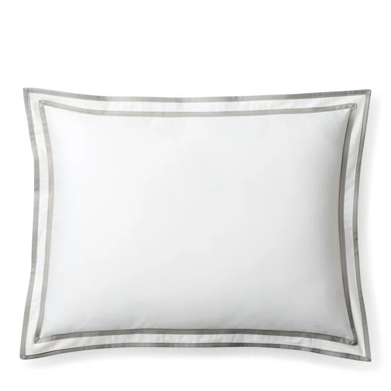 Spencer Border Cotton Lumbar Pillow Set in Gray