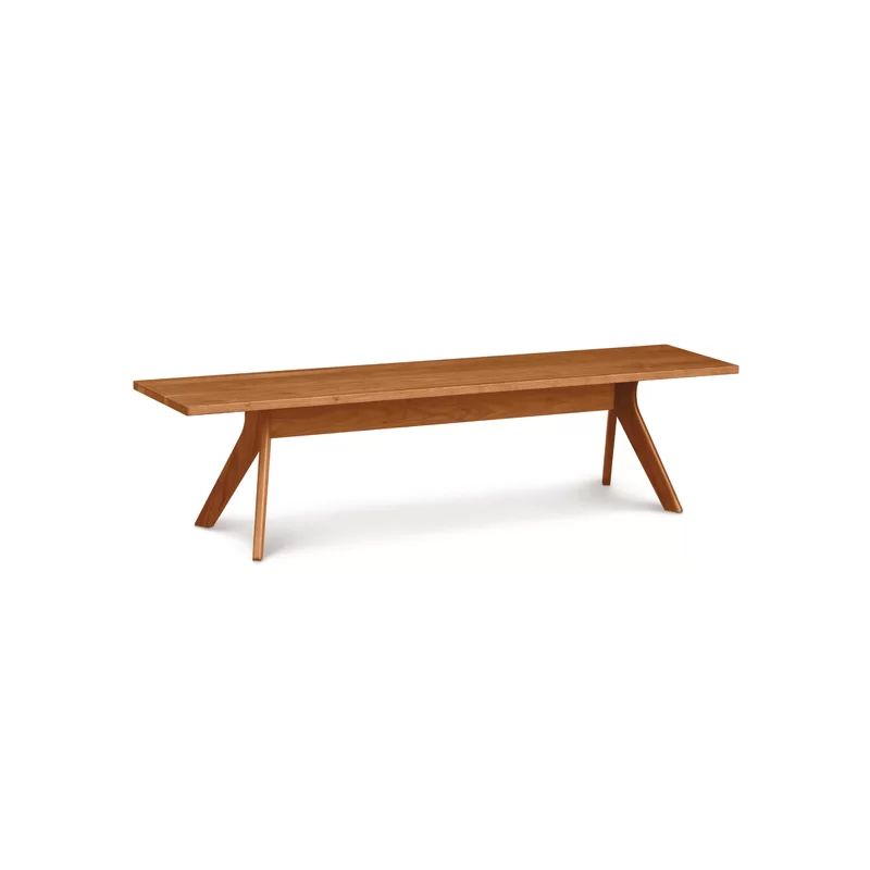 Audrey 72'' Natural Cherry Solid Wood Bench with Squared Legs