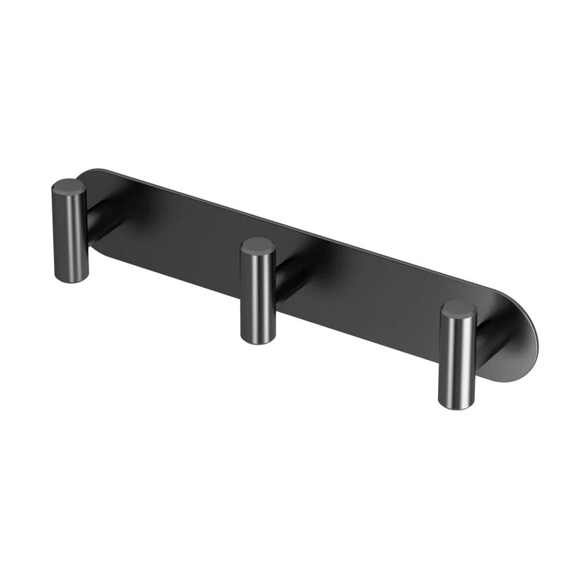 Matte Black Triple Hook Wall Mounted Rack