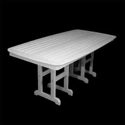 White Polywood Nautical Outdoor Dining Table, 72"
