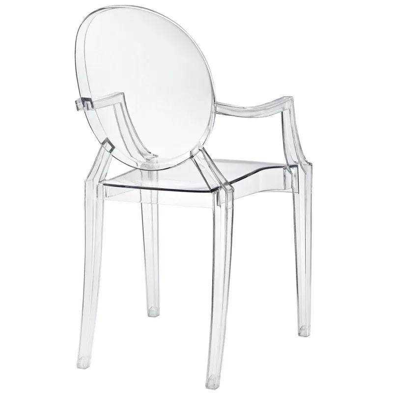 Ethereal Grace 36" Transparent Clear Acrylic Arm Chair