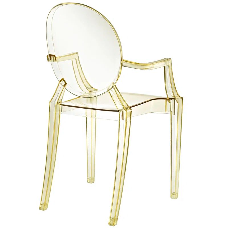 Casper Yellow Acrylic Modern Dining Armchair