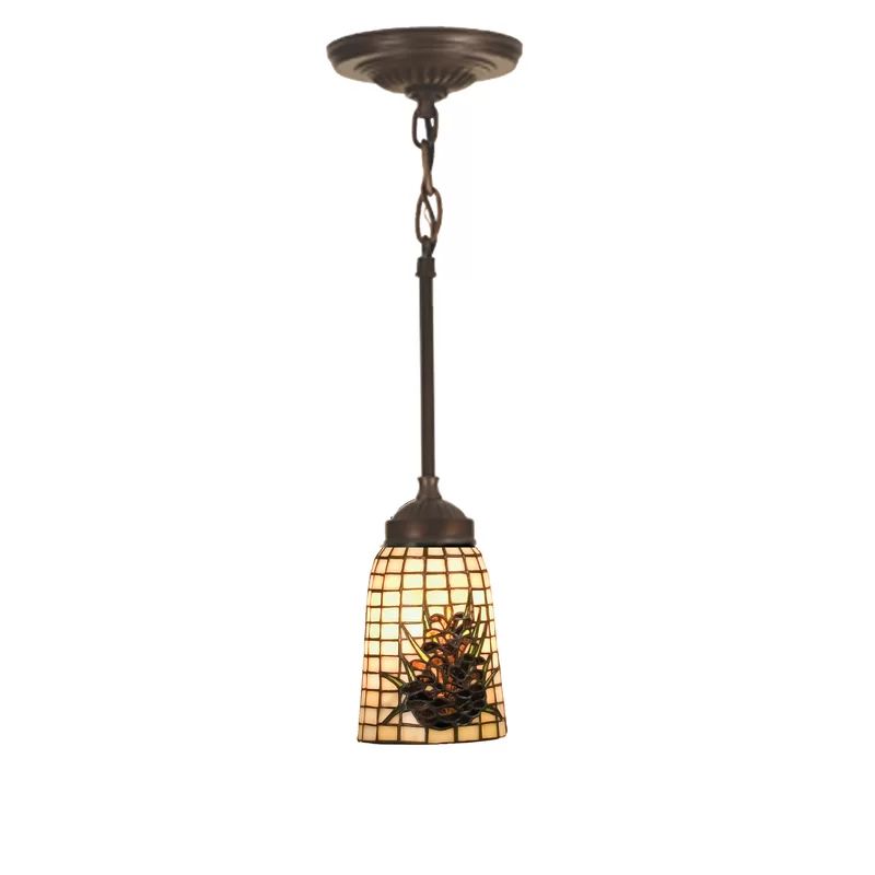 Mahogany Bronze and Glass Mini Pendant Light