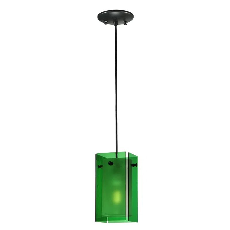 Metro Green Quadrato 16" Mini LED Pendant - Black Finish