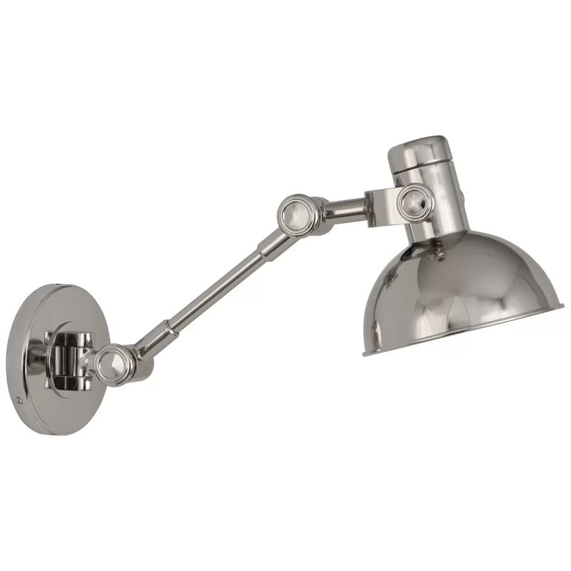 Polished Nickel Black Dimmable Swing Arm Wall Sconce