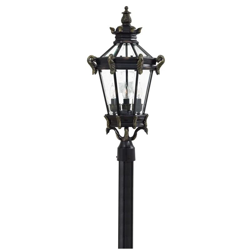 Stratford Hall Heritage Gold 28" Outdoor Lantern with Clear Beveled Glass