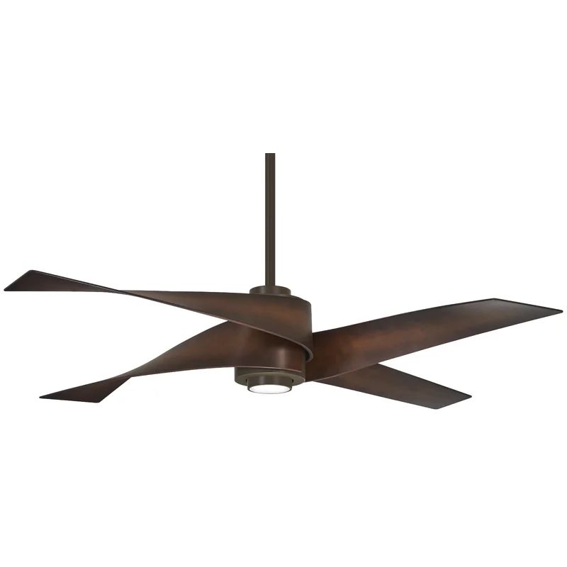 Artemis IV 64" Oil Rubbed Bronze Ceiling Fan with White Glass LED Light