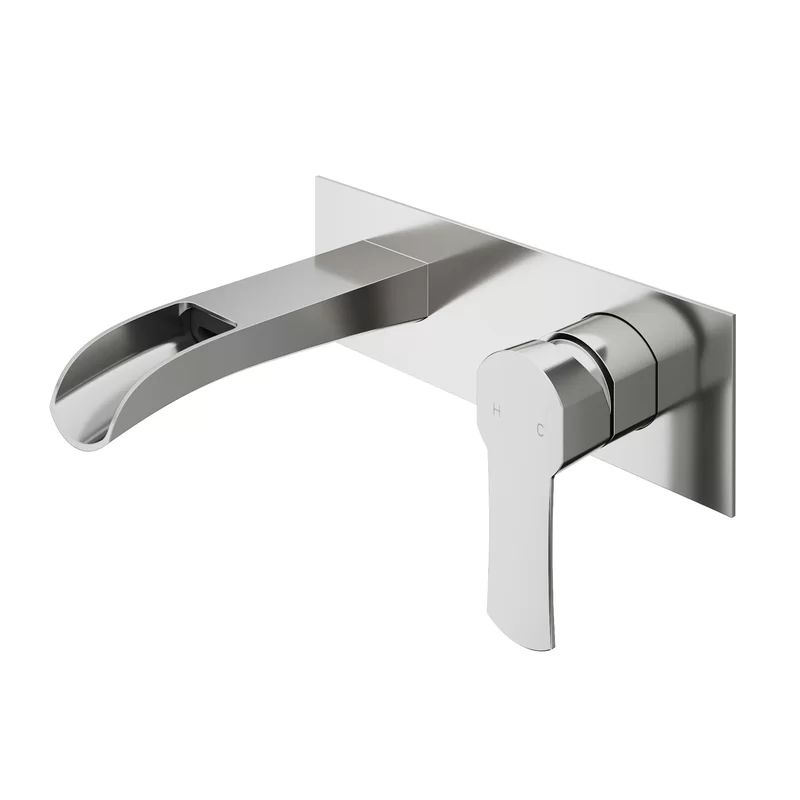 Cornelius 9 7/8" Black and Nickel Modern Wall Mounted Faucet