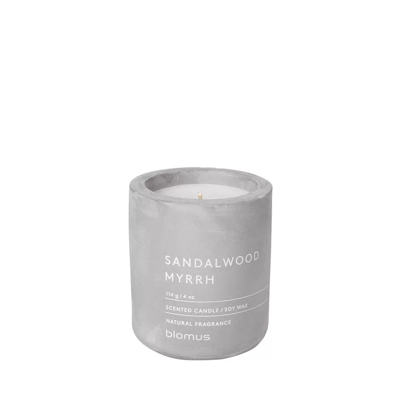Soy Lavender & White Scented 4 oz Candle in Concrete Jar