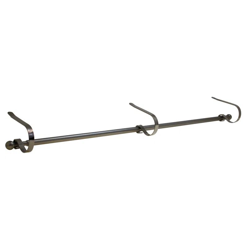 Pewter Adjustable MantleClip Stocking Holder Rod