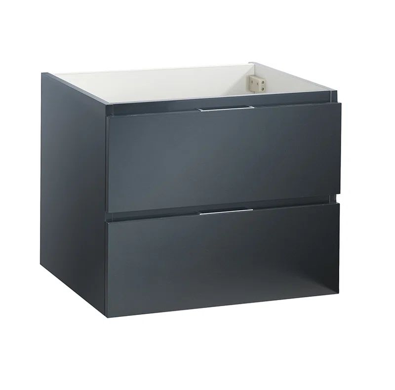 Valencia 24" Glossy Gray MDF Wall-Mount Vanity Base