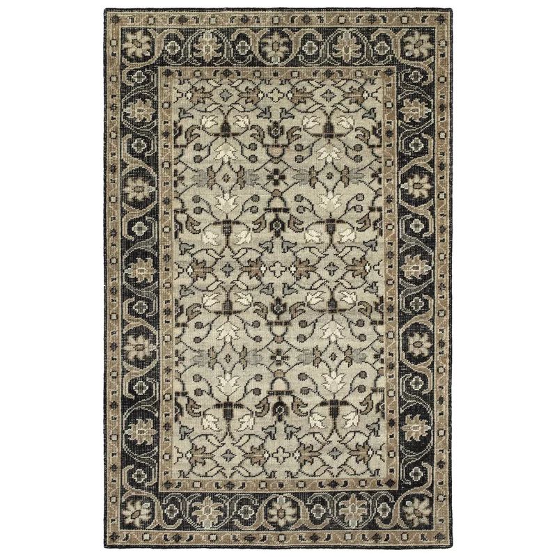 Herrera Ivory Wool 8' x 10' Hand-Knotted Antique-Look Rug