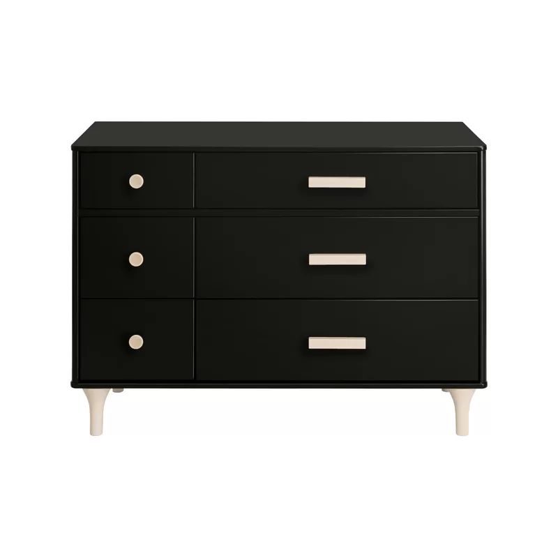 Lolly 6-Drawer Assembled Double Dresser in Black and Washed Natural