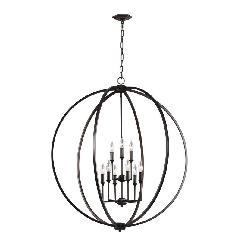 Corinne Oil Rubbed Bronze Crystal 9-Light Globe Chandelier