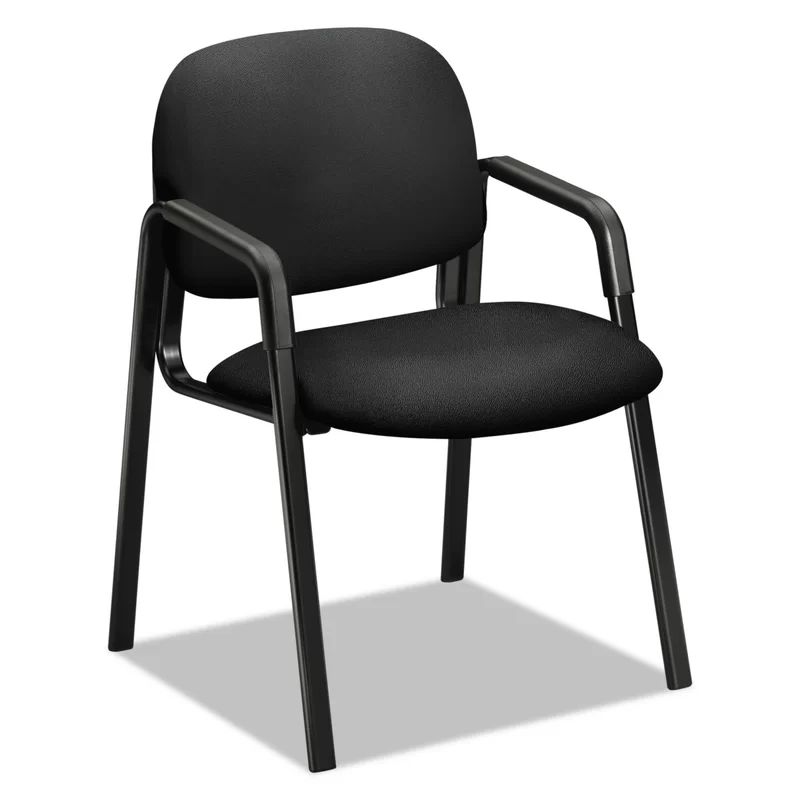 ErgoComfort Mesh & Metal Frame Fixed Armrest Guest Chair in Black