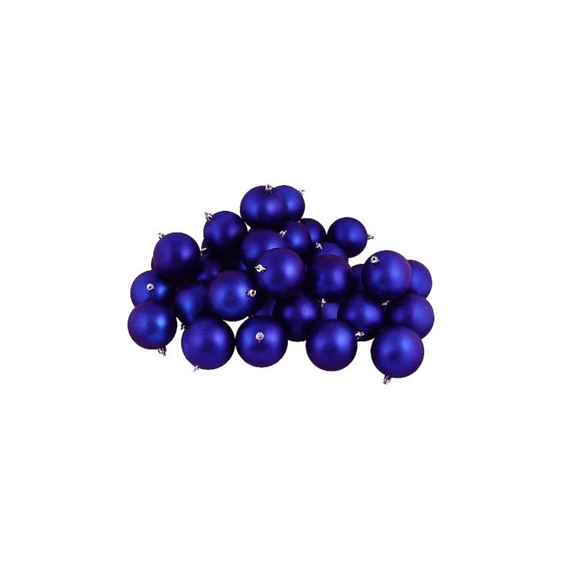 32-Piece Royal Blue Shatterproof Matte Christmas Ball Ornaments