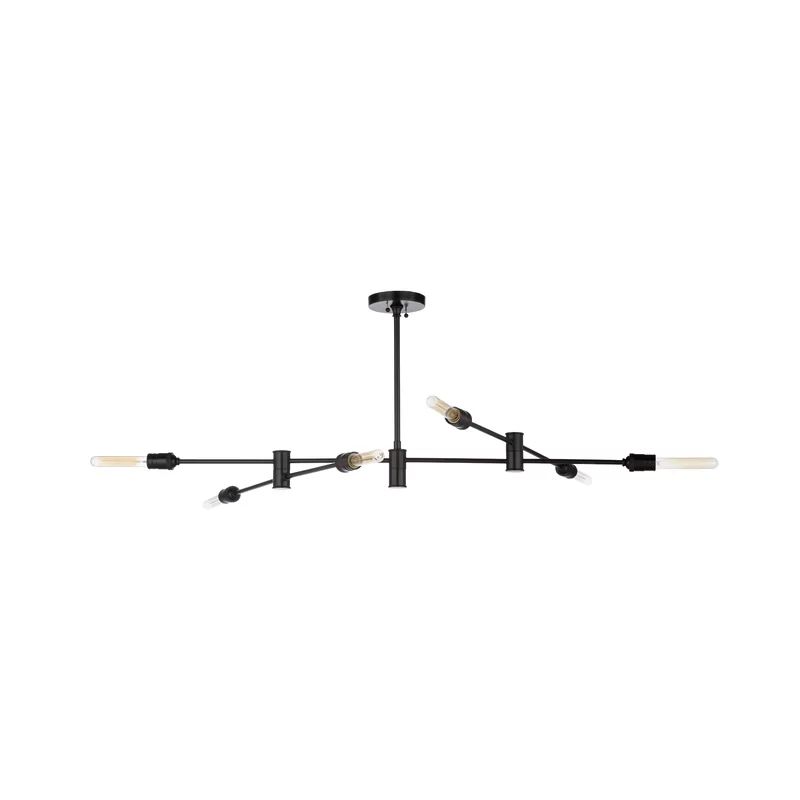 Pluton Satin Black 6-Light Modern Industrial Chandelier