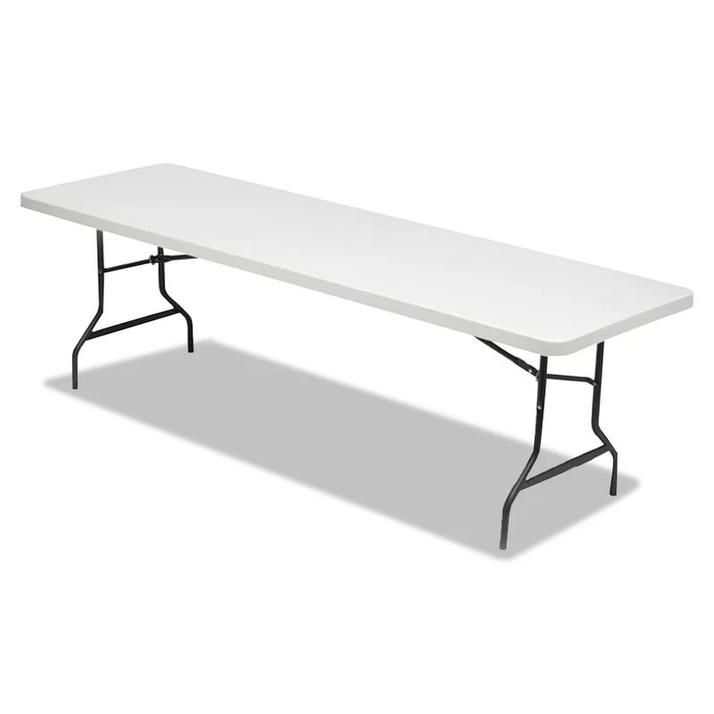Platinum Finish 96"L High-Density Polyethylene Folding Table