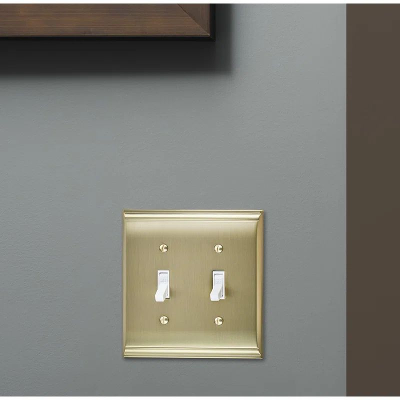 Golden Champagne 2-Gang Toggle Light Switch Wall Plate