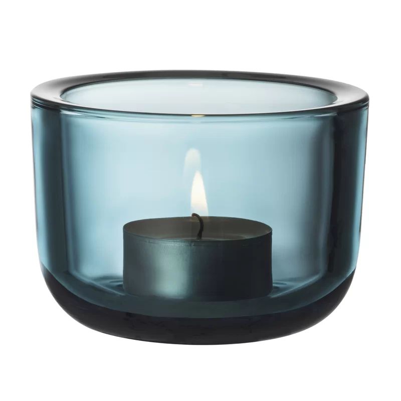 Nordic Winter Seablue Glass Hanging Tealight Holder