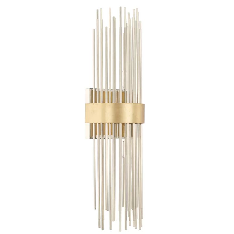 Lena Mid-Century Modern Fire and Ice Nickel Wall Sconce