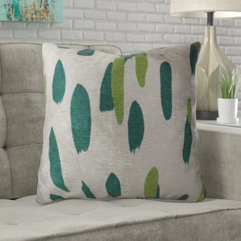 Bosky Willow Green and Beige Reversible Throw Pillow 26" x 26"