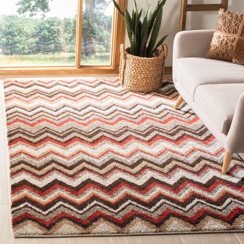 Tahoe Light Blue Rectangular Synthetic Stripe Area Rug