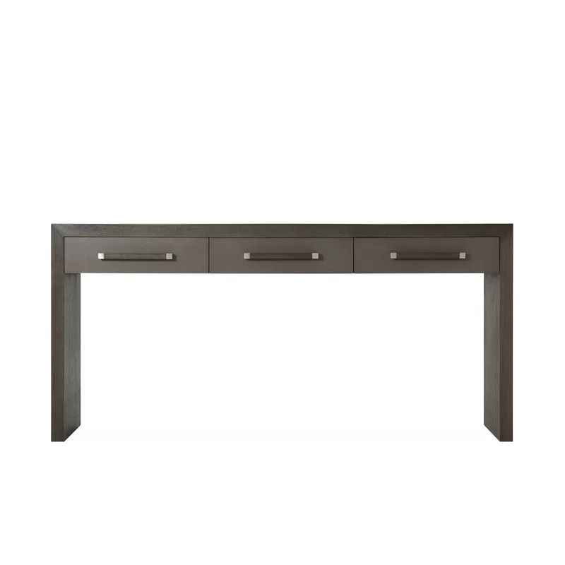 Anise Brown Wood and Metal 3-Drawer Console Table