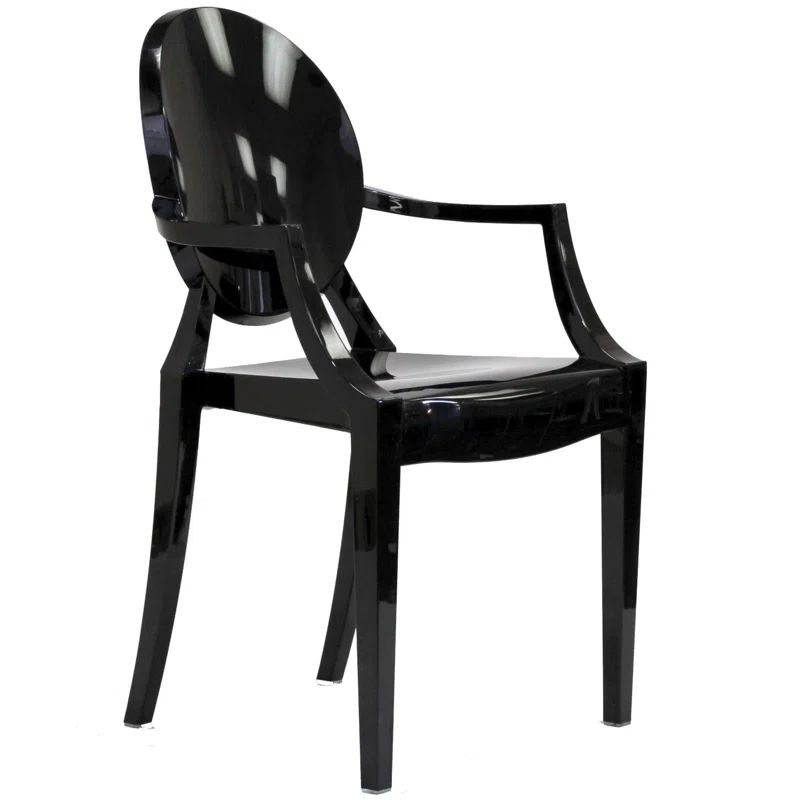 Black Polycarbonate Modern Arm Chair