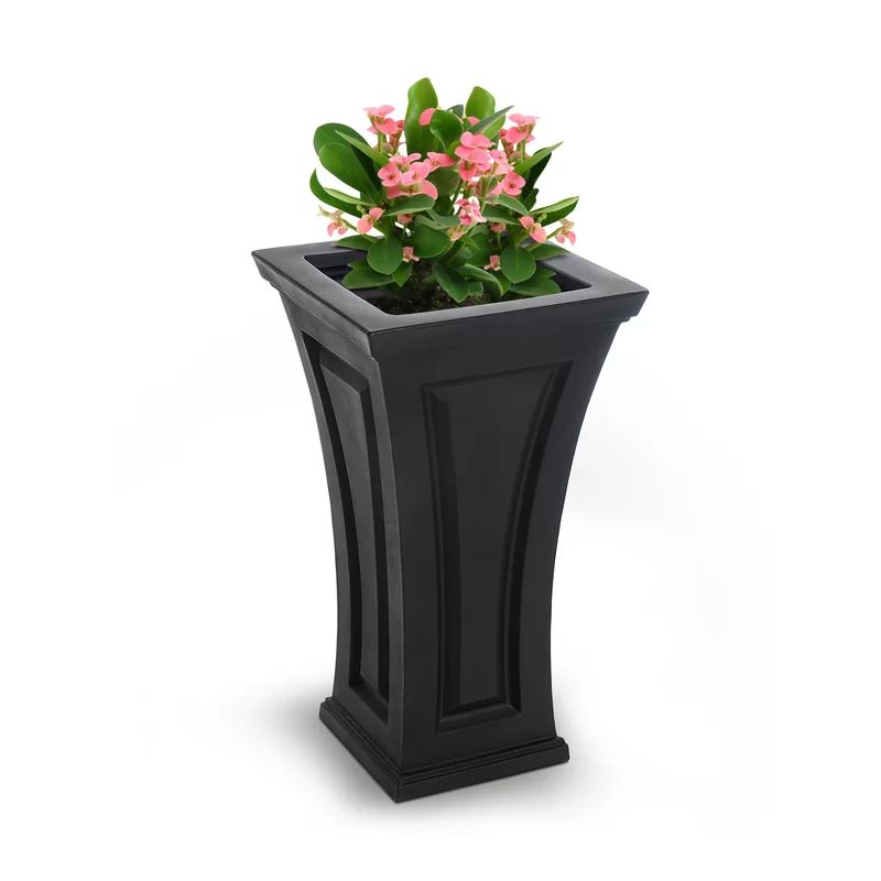 Cambridge Tall Black Polyethylene Outdoor Planter