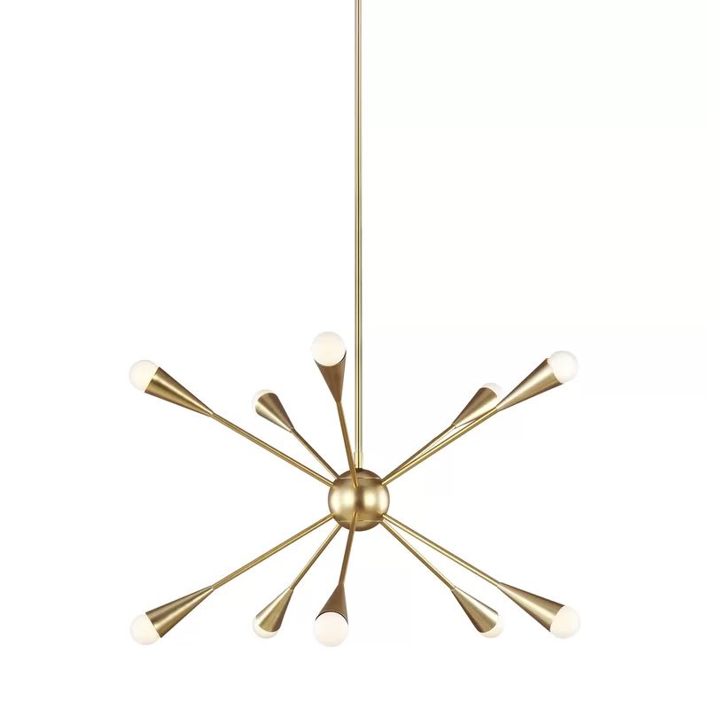 Ellen DeGeneres Inspired Burnished Brass Sputnik Chandelier