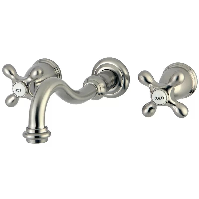 Elegant Brushed Nickel Vintage Wall Mount Bathroom Faucet