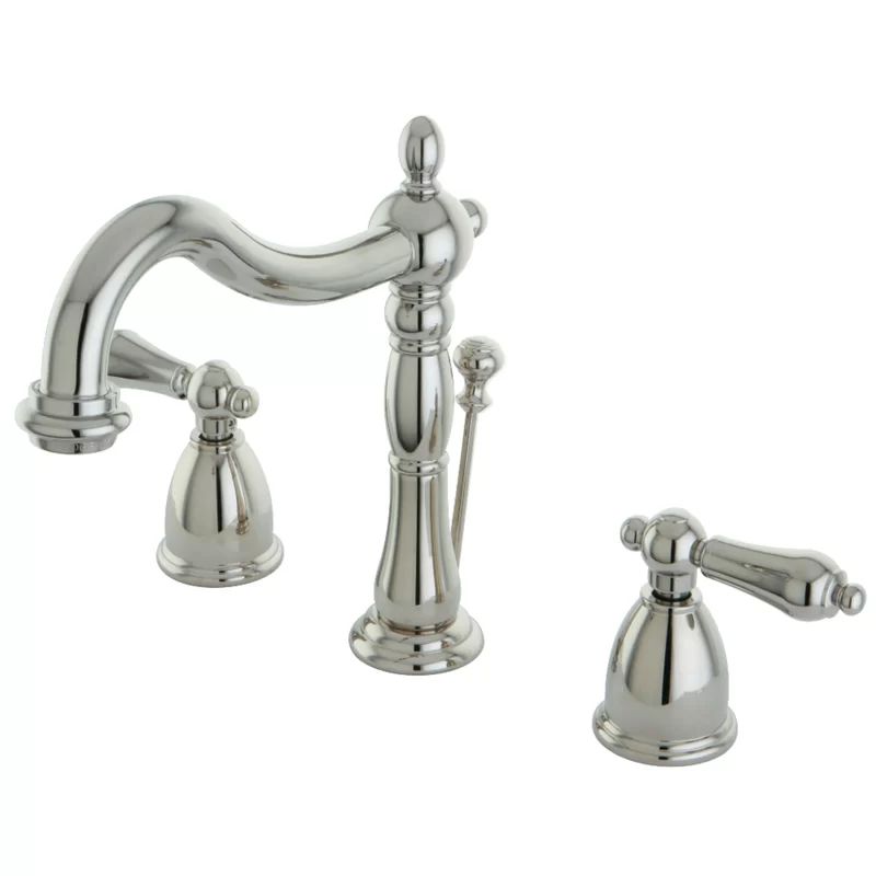 Heritage 8'' Polished Nickel Widespread Lavatory Faucet