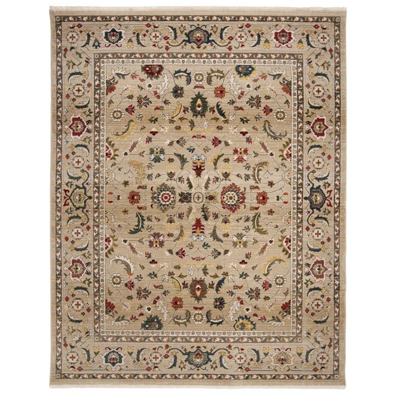 Ivory Elegance 10'x13' Synthetic Hand-Knotted Area Rug