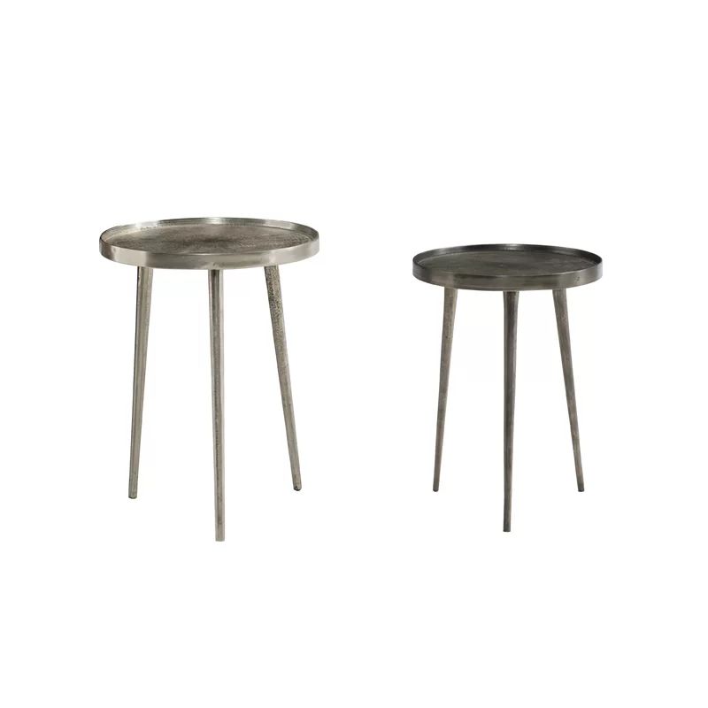 Transitional 15.81" Round Gold Metal Accent Table