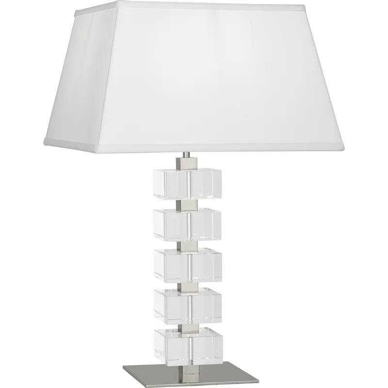 Monaco Polished Nickel 25.75'' Table Lamp with Clear Crystal Blocks