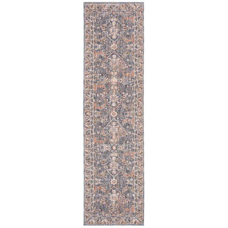 Eco-Friendly Light Blue Hand-Knotted Cotton Blend Runner Rug