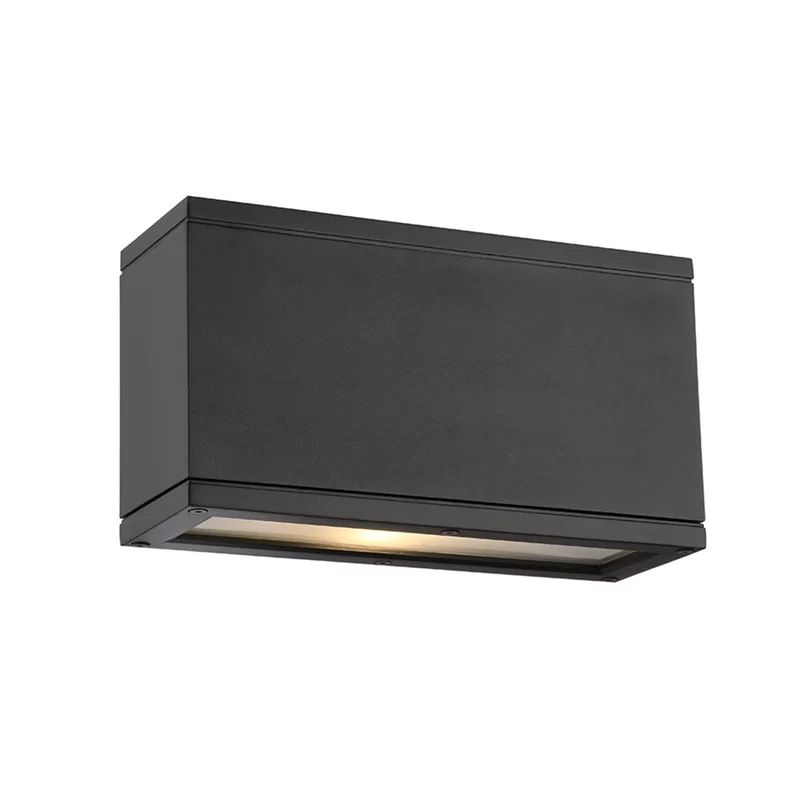 Rubix Oblong Dimmable Black Aluminum Outdoor Wall Sconce