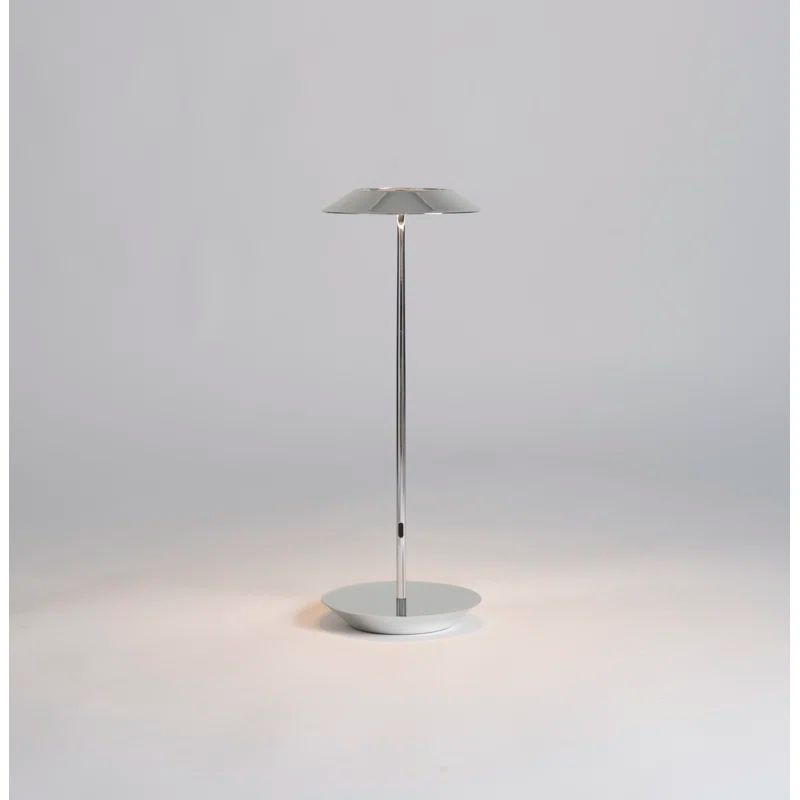 Royyo Circular Chrome LED Desk Lamp with Adjustable Arm and USB