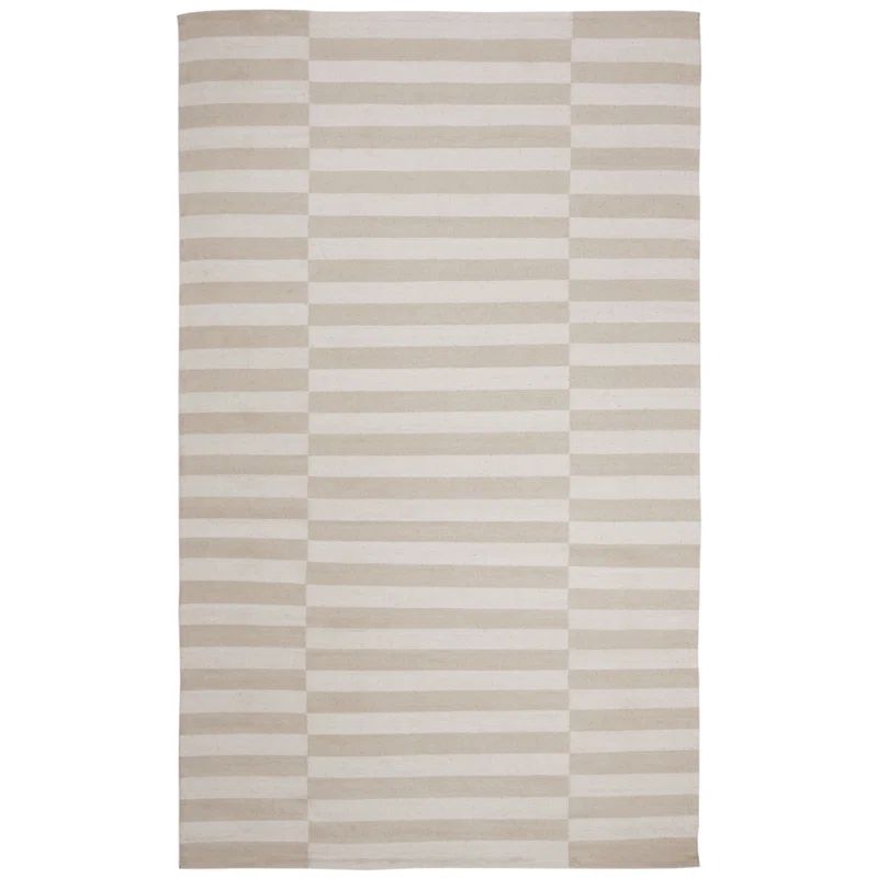 Ludlow Alabaster Stripe 4'x6' Cotton Flatweave Area Rug