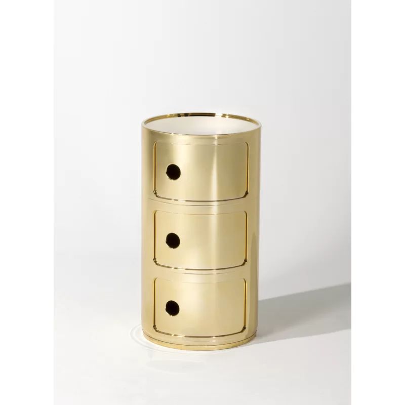 Gold Componibili 3-Tier Round Stackable Storage Module