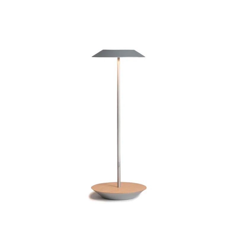 Edison Silver White Oak Adjustable LED Desk Lamp