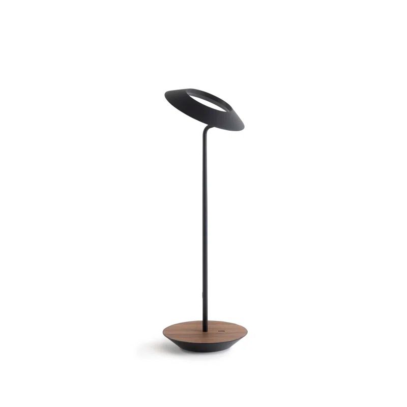 Matte Black and Oiled Walnut Adjustable LED Desk Lamp