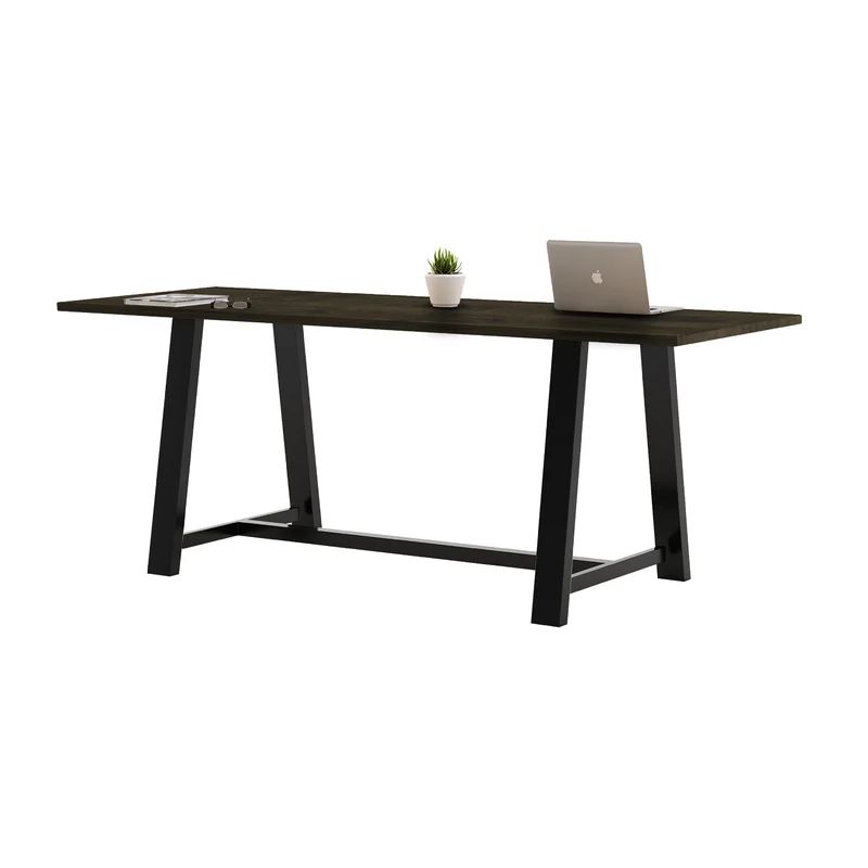 Espresso Reclaimed Wood and Steel Counter Height Table