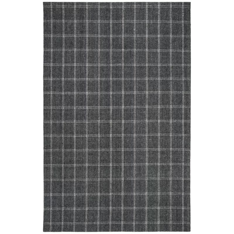 Modern Handwoven Gray Wool-Viscose Blend Round Rug