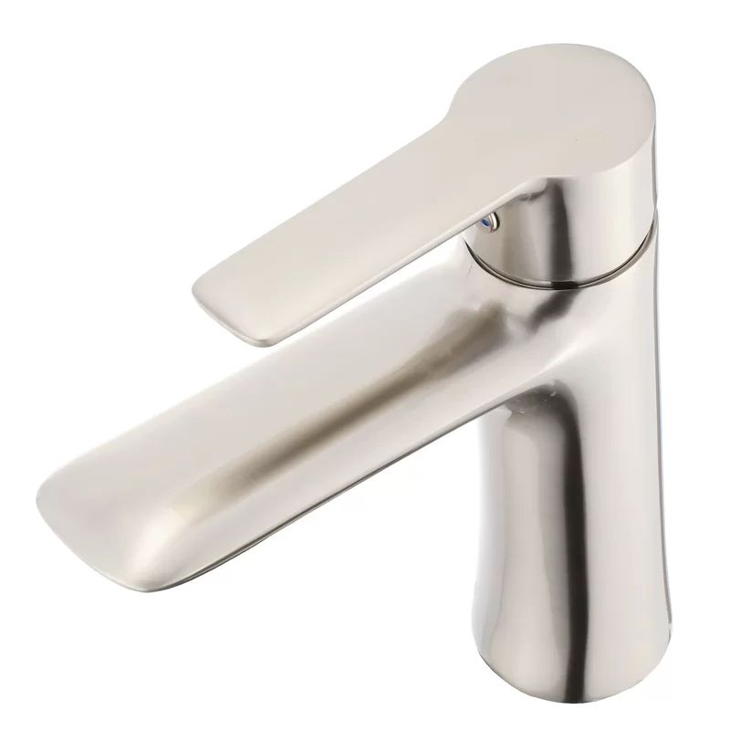 Satin Nickel Round Single Hole Bathroom Faucet