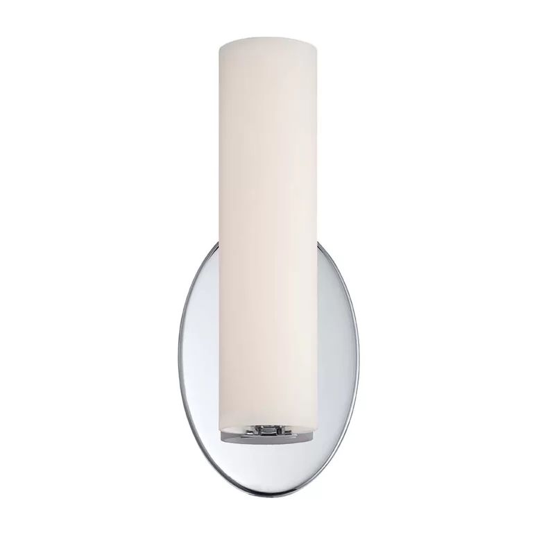 Sleek Chrome LED Wall Sconce with Dimmable Opal Glass